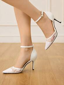 CUCCOO HITCHD Women Heeled Sandals Valentine's Day Elegant Shoes - White - View 2