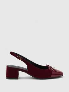 CUCCOO BIZCHIC Women's Classic Black Heel Strap Flat Shoes, Fashion For Christmas Valentine's Day Spring Shoes - Bockendi Red - View 7