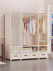Practical And Elegant Bedroom Wardrobe, Floor Standing Clothes Rack, Sturdy Hanging Garment Rack, Luxury High Capacity Wardrobe, Easy Assembly Clothes Storage Cabinet, Apparel, Pants, Quilt Storage, Multiple Sizes And Styles Available, Large Capacity And Easy Assembly - Multicolor - View 5