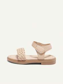 Cozy Pixies 1 Pair Of Summer Cute Girl Fun Princess Outdoor Woven Belt Idyllic Vacation Fashion Versatile Party Party Children Flat Sandals - Apricot - View 5