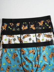 SCOOBY-DOO X SHEIN 3pcs Tween Boy Soft Breathable Dog Print Boxer Briefs - Multicolor - View 4