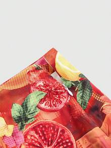 ROMWE Y2K 夏季海滩装扮 水果樱桃印花低腰紧身迷你裙 - 彩色 - 查看 3