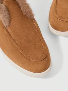Sleekvia Women's Plush Lining Casual Versatile Flat Shoes Valentine's Day - Camel - View 8