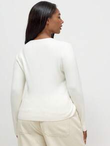 MUSERA 针织圆领长袖上衣，休闲春假机场度假秋季返校季冬季圣诞节，优雅 - 米色 - 查看 4