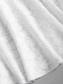 Sweetra 法式蕾丝性感蛋糕裙A字迷你裙，夏季女裙 - 白色 - 查看 5