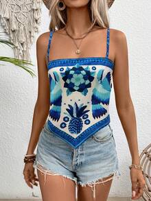Breezaya Women's Vintage Style Printed Camisole Top Graphic Tees Women Tops