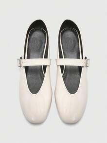 CUCCOO BIZCHIC Women's Fashion Commuter Versatile Casual Mary Jane Flat Shoes For Christmas Spring Shoes - Chantilly - View 2