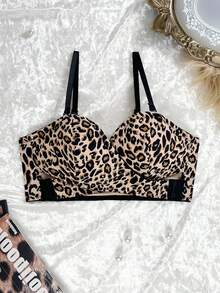 Leopard Print Wireless Bra, Sexy Lingerie For Young Women - Multicolor - View 1