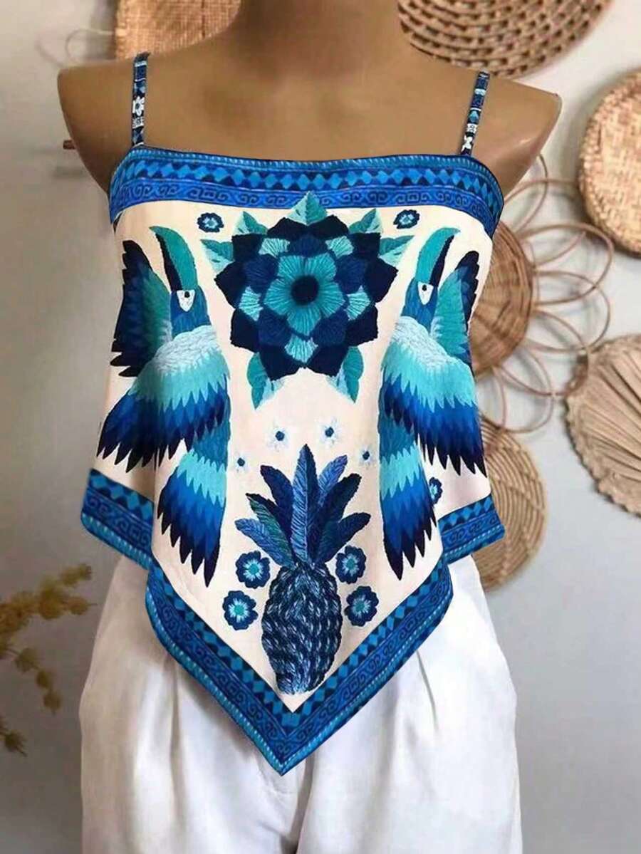 Breezaya Women's Vintage Style Printed Camisole Top Graphic Tees Women Tops