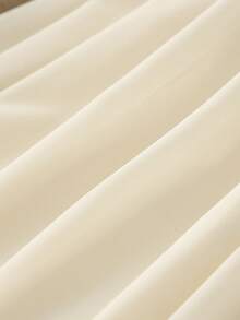 Franclia 女士优雅V领雪纺褶皱摆裙，金属纽扣系腰飘逸连衣裙，春夏款 - 杏色 - 查看 7