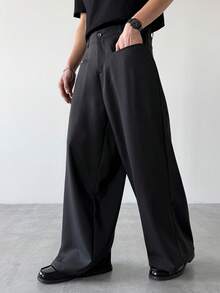 Manfinity Mode 男士西裤，休闲裤，商务休闲风，适合日常约会和商务聚会，送给男友和丈夫的必备礼物 - 黑色 - 查看 4