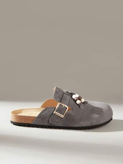 Solecia Women's Casual Versatile Commute Solid Color Buckle Flats