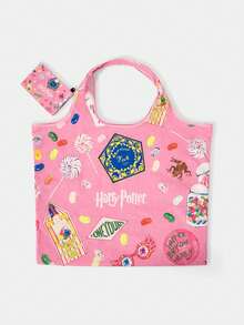 HARRY POTTER X SHEIN 1 件，青蛙糖果背心包，可折叠手提包，女款。 - 粉色 - 查看 3