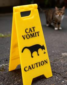 POKOJA LAND - BESTSELLERS 1-Pack Cat Vomit & Wet Floor Caution Sign - Warning Alert Signboard - Multicolor-1PCS - View 6