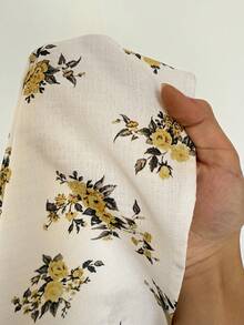Roveilla Vestido de vacaciones con cuello de halter con estampado floral diminuto, talla grande, primavera/verano - Amarillo - Ver 3