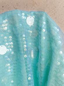 Soleia 女士浪漫3D立体花卉装饰褶皱抹胸上衣搭配性感优雅亮片迷你裙两件套，适合海滩、邮轮和度假穿着。 - 藍色 - 查看 11