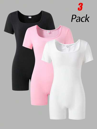 Mono corto de manga corta ajustado y elegante para niñas, conjunto de verano, diseño de moda suave y ceñido, adecuado para deportes, fitness, actividades al aire libre, campus, uso diario