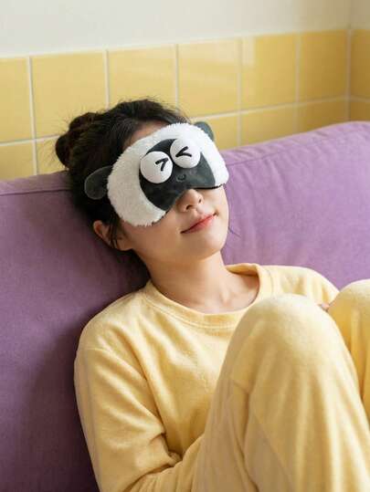 Joivida 1pc Cute Cartoon Sheep Eye Cover For Sleeping, Summer Ice Pack, Suitable For Girls To Protect Their Eyes During Sleep, Playful Eye Mask, Shading.