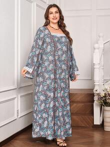 Al Najma 女士新款印花休闲宽松派对阿拉伯风长裙 - 彩色 - 查看 4