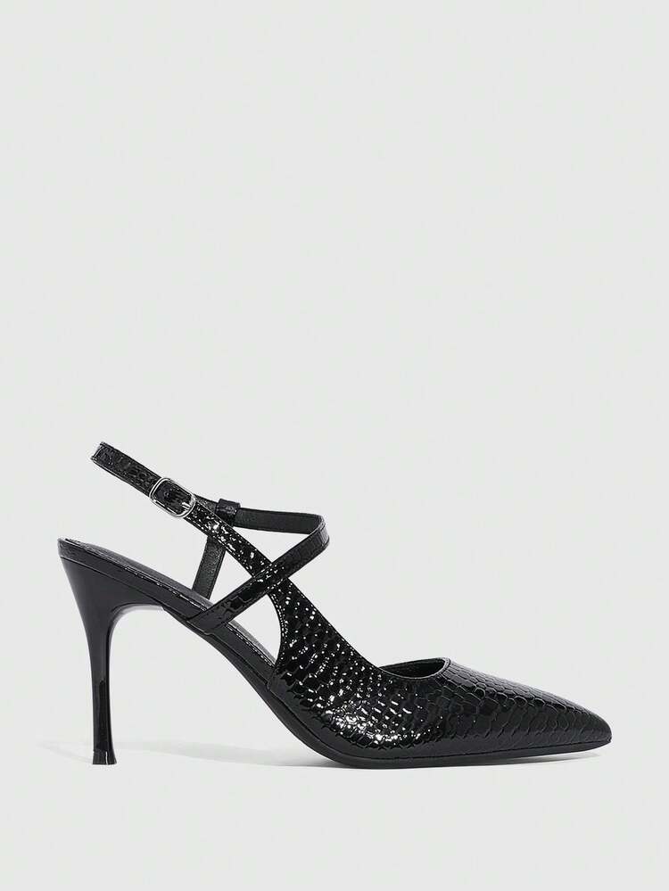 CUCCOO SZL Women's Pointed Toe Buckle Design Fashion High Heels For Daily Wear