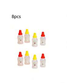 2/ 4/8Pcs Mini Portable Sauce Bottles, Salad Dressing And Ketchup Dispenser Plastic Squeeze Bottle Seasoning Container Random Pattern Color - Multicolor - View 12