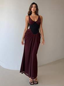 Aloruh Đầm dài ôm dáng thanh lịch dành cho nữ, màu tím oải hương, thích hợp cho các buổi hẹn hò và tiệc tùng. - Màu tím - Xem 4