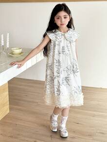 Dazy Kids Tween Girls' Doll Face Sleeveless Dress - Apricot - View 6