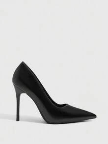 CUCCOO SZL Giày nữ cao gót mũi nhọn, thanh lịch, thời trang, gợi cảm màu đen. Giày phù hợp cho các bữa tiệc, liên hoan, hộp đêm và các dịp khác. - Gương màu đen - Xem 4