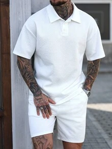 Manfinity CasualCool 男士纹理休闲短袖 Polo 衫套装 男士休闲两件套 白色两件套短裤套装 白色两件套 白色 Polo 短裤套装 男士夏季两件套短裤套装，适合周末旅行、户外活动、探险旅行、轻松的工作环境或半正式场合，可作为男友/丈夫礼物、周年纪念/生日礼物、派对、暑假、新年、婚礼、情人节等场合穿着。男士白色两件套裤装 男士夏季运动服两件套 白色 - 白色 - 查看 6