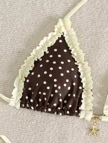 Swim Mod 2pcs/Set Women's Elegant Triangle Bikini Swimsuit, Random Fabric - Multicolor - View 3