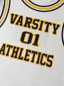 Aesthetic Post 美国简约休闲街头风复古波点数字组合字母运动学院风男士T恤，情人节、春夏、送男友礼物、狂欢节、复古、街头服饰、派对、圣帕特里克节、外出 - 白色 - 查看 5