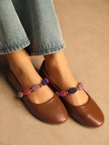 Rosivie Women's Fashionable Versatile Commuter Shoes - Brown - View 3