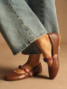 Rosivie Women's Fashionable Versatile Commuter Shoes - Brown - View 5