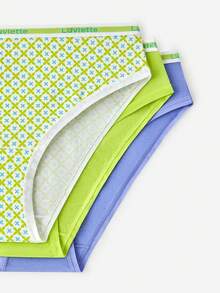 LUVLETTE 3-Pack Soft Cotton Mid-Waist Cheeky Women Underwear Panty Set - Multicolor - View 4