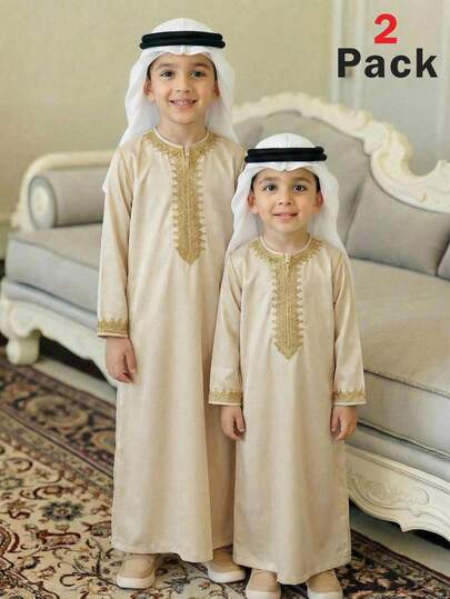 SHEIN Traditionell vävd rundhalsad långärmad sparkdräkt med bälte, avslappnad och mångsidig, lämplig för Ramadan, arabiska traditionella kläder, Eid-klänning, bekväm lapptäcke i kontrastfärg med halv dragkedja och rundhalsad långärmad skjorta, lämplig för vår/sommar, utflykter, alla hjärtans dag, dejter, resor, semester, familjesammankomster, skolstart, bröllopssäsong, formella middagar, födelsedagsfester