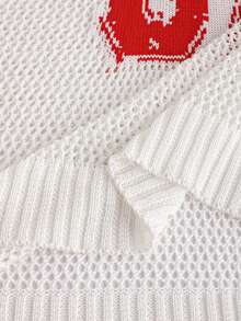 Manfinity Homme Men's V-Neck Letter & Number Graphic Casual Versatile Daily Wear Knit Short Sleeve Top - White - View 7