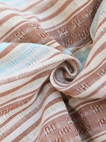 Brillora 女士波西米亚风多色条纹露肩无袖长款连体裤，扭结细节休闲编织面料吊带连体裤两件套；女士多色长款半身裙两件套；条纹两件套；夏季两件套；波西米亚风两件套；女士度假连体裤；夏季服装；情人节连体裤；女士沙滩装；女士度假装 - 彩色 - 查看 8