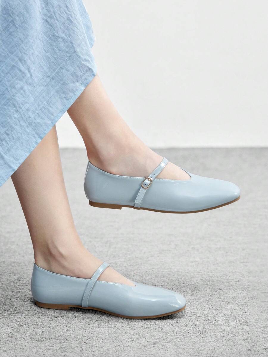 CUCCOO BIZCHIC 简约大方,时尚百搭,休闲通勤女式平底鞋 - 淺藍色 - 查看 1