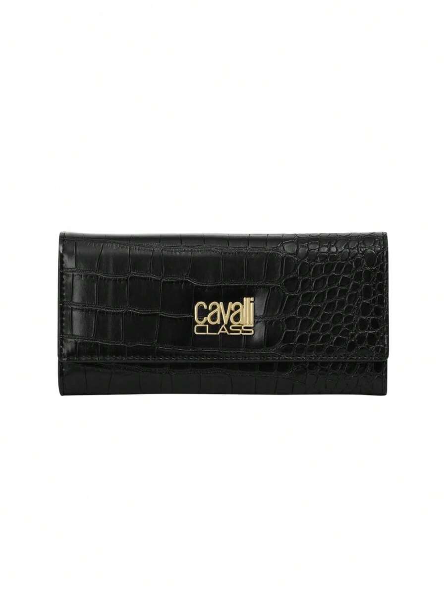 Cavalli Class Women's Tri-Fold Wallet Small Black - Black - View 1