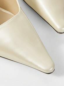 Mnmlis Zapatos de tacón de punta elegantes para mujer con hebilla, adecuados para el uso diario - Albaricoque - Ver 5