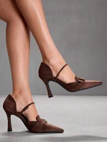 CUCCOO SZL Women's Fashionable, Versatile, Elegant, Minimalist Pumps For Commuting - Coffee Brown - View 6