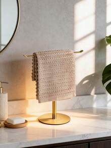 Toallero dorado, toallero en forma de T para baño, toallero de cocina, que hace que el almacenamiento de toallas sea talla grande simple y conveniente - Dorado - Ver 8