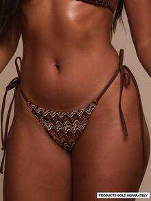 Musera Resort Patterned Tie Side Bikini Bottom Only Swim Vacation Holiday Summer Travel Beachwear Terra Sol Spring - Multicolor - View 1