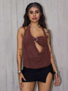 Tailored Low Rise Mini Skirt Elegant Summer Y2k Cute 90's Casual Capsule Holiday Vacation Fall Winter Christmas  Occasion Party - Black - View 6