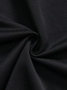 STYNVO 男士休闲撞色字母刺绣短袖T恤短裤套装，夏季 - 黑色 - 查看 8