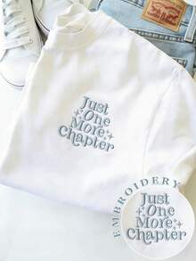 女士T恤 / 刺绣字母图案 / 刺绣工艺 / 2026新款上衣 / 休闲、简约、时尚上衣 / 时尚T恤 / 女士宽松休闲圆领T恤 / 春夏 - 白色 - 查看 1