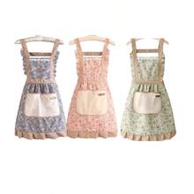 1/2pcs Small Floral Shoulder Strap Apron Oil-Resistant And Stain-Resistant Princess Dress - Pink - View 16