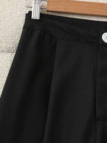 Franclia 2pcs/Set Women's Casual Black & White Matching Top And Pants, Elegant Spring/Summer Outfit - Multicolor - View 8