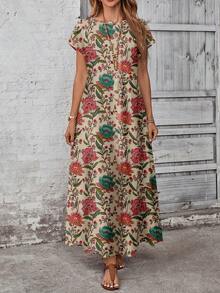 EMERY ROSE Casual Versatile Patterned Summer Dress For Women - Multicolor - View 5