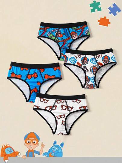 Blippi X SHEIN 男童全印花舒适三角裤